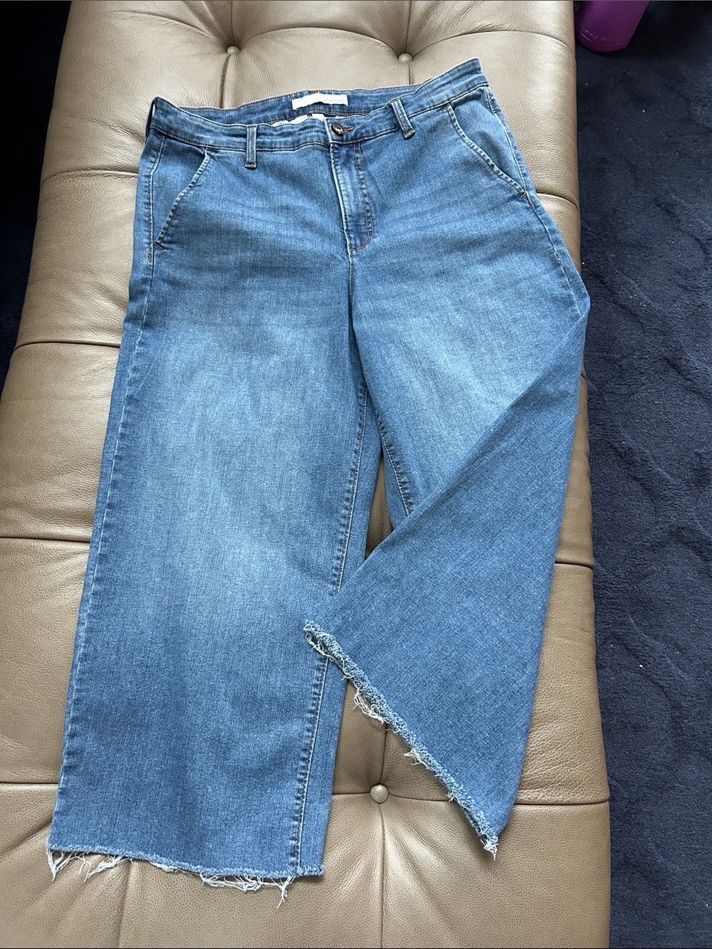 Ella Moss Light Blue Cropped Wide-Leg Jeans